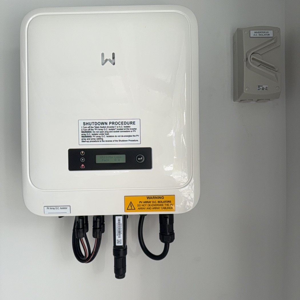 Solar inverter and AC isolator installed by Ultralec — solar servicing Noosa Hinterland